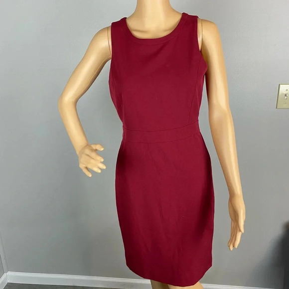 J. Crew Dresses & Skirts - J. Crew Mercantile Womens 0 Burgundy Maroon Tank Fitted Knee Length Dress